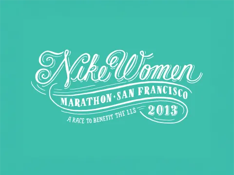 Nike Women's Marathon event technology platform showing RFID tracking and digital signage